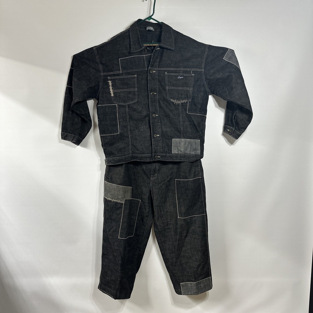Vintage Patchwork Denim Enyce Size 40x32 Jeans and Size XXL Jean Jacket Baggy